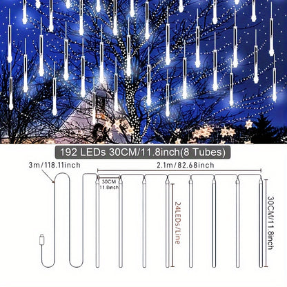 192 Leds USB Meteor Shower Lights - 8 Strands