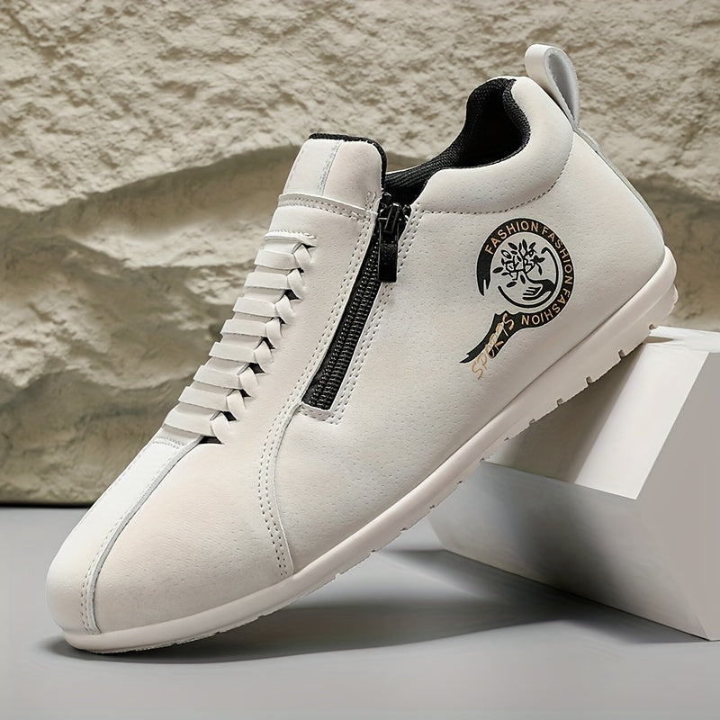 New Lightweight Casual Sneakers for Men, Stylish Zip-Up Skate Shoes Ideal for Outdoor Walking And Street Fashion - ayq