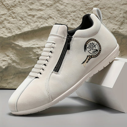 New Lightweight Casual Sneakers for Men, Stylish Zip-Up Skate Shoes Ideal for Outdoor Walking And Street Fashion - ayq