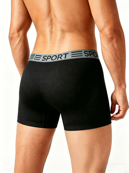 3pcs Men's Moisture-Wicking Quick-Dry Boxer Briefs, Soft & Breathable