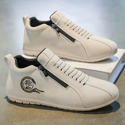 New Lightweight Casual Sneakers for Men, Stylish Zip-Up Skate Shoes Ideal for Outdoor Walking And Street Fashion - ayq