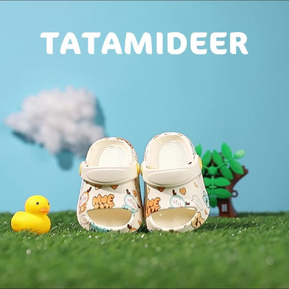 TATAMIDEER Unisex Kid's Open Toe Breathable Slippers, Comfy Non Slip Adorable Slides For Boy's & Girl's Outdoor Activities