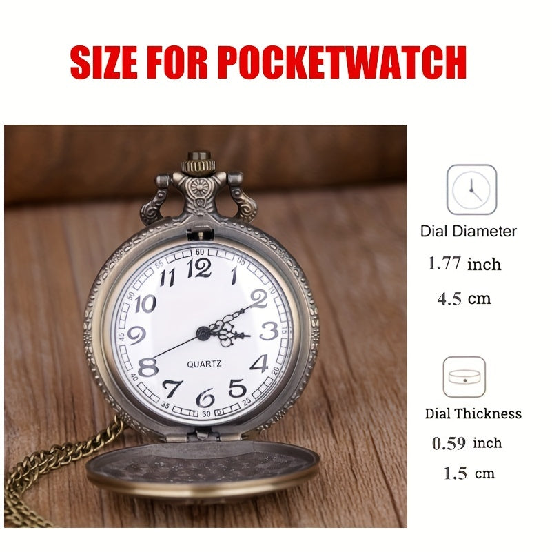 Retro Hollow Horse Quartz Pocket Watch Necklace, Animal Pendant Chain Souvenir Birthday Gift