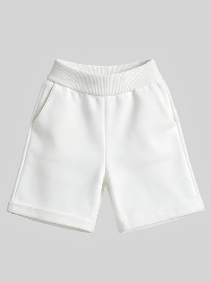 Men's Striped Half-Zip Knit Polo & Elastic Waist Shorts Set