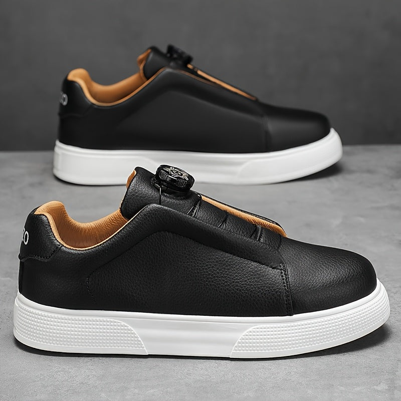 Men's Casual Skate Shoes with Durable PU Upper & PVC Sole