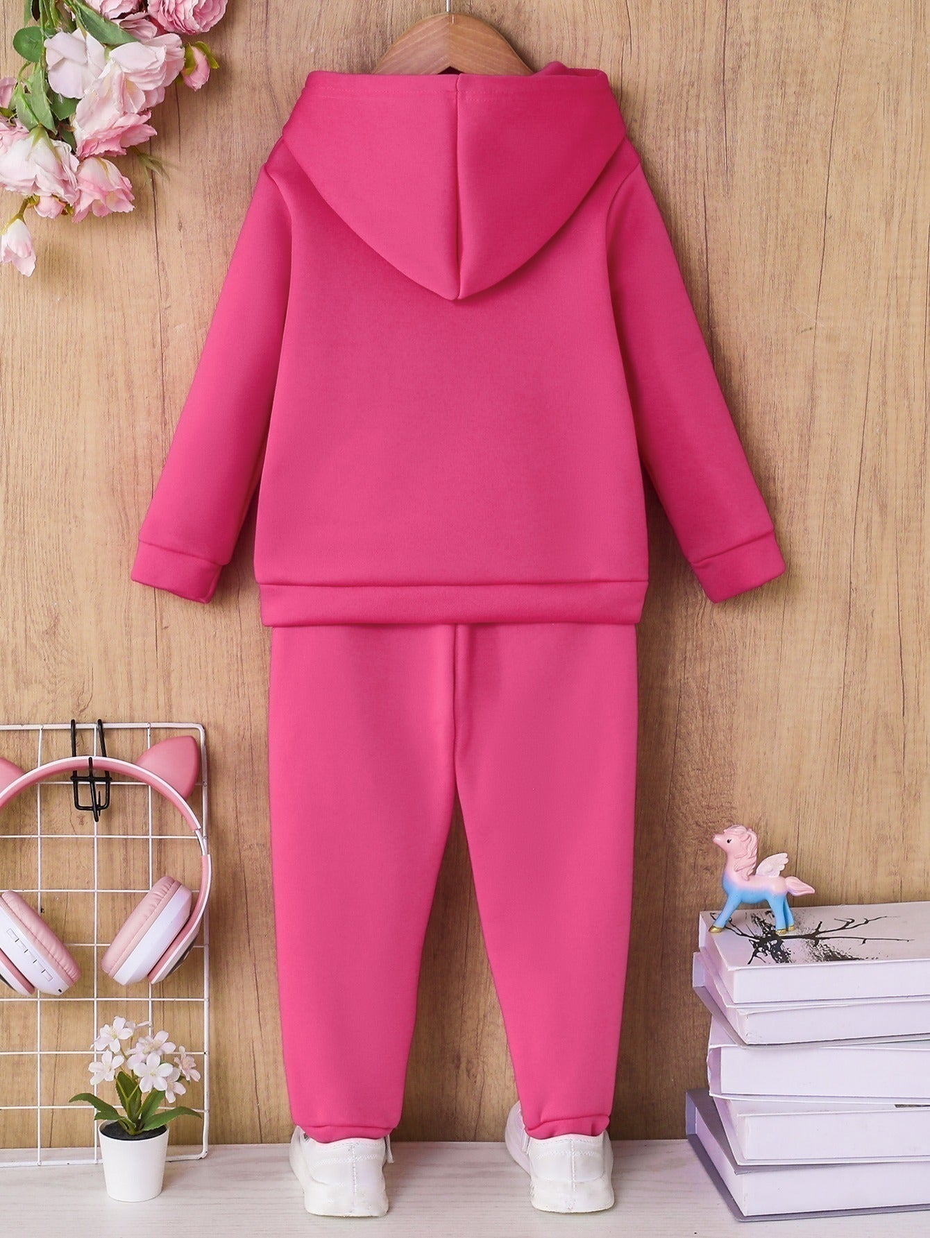 Series Stitch աղջիկների երկկտոր աշուն-ձմեռ նոր վերնաշապիկի հավաքածու - հասանելի է բազմաթիվ գույներով, մուլտֆիլմային նախշերով զարդարանքներ, 3-10 տարեկան, բացօթյա գործունեության համար նախատեսված բրդյա կտոր, խիտ