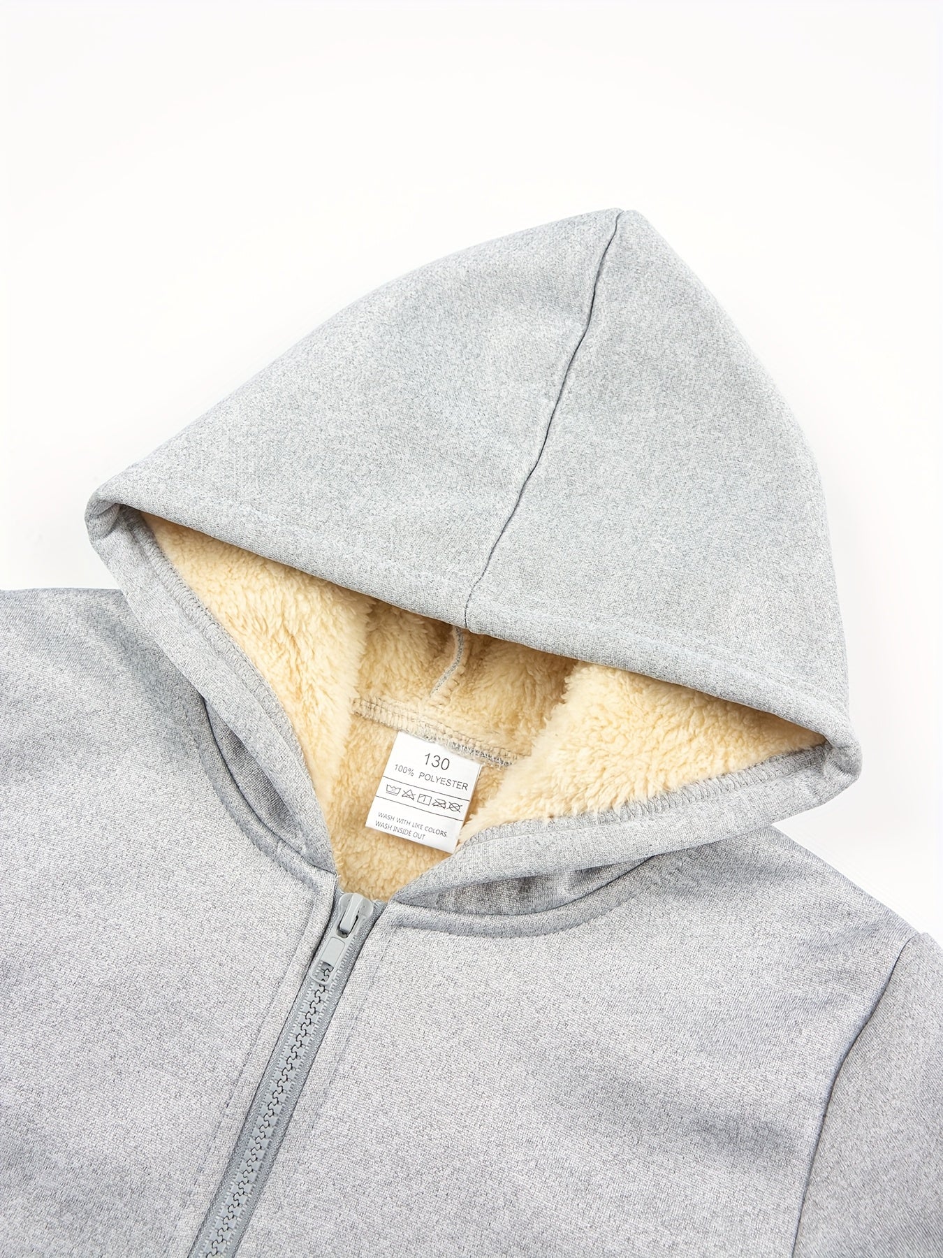 2 հատ տղաների համար նախատեսված բրդյա աստառով գլխարկով սվիտեր + առօրյա տաբատների հավաքածու, միագույն երկարաթև, կայծակաճարմանդով վերնաշապիկ՝ միջին ձգվողության տաք գործվածքից, աշուն/ձմեռ սեզոնի համար, իդեալական է