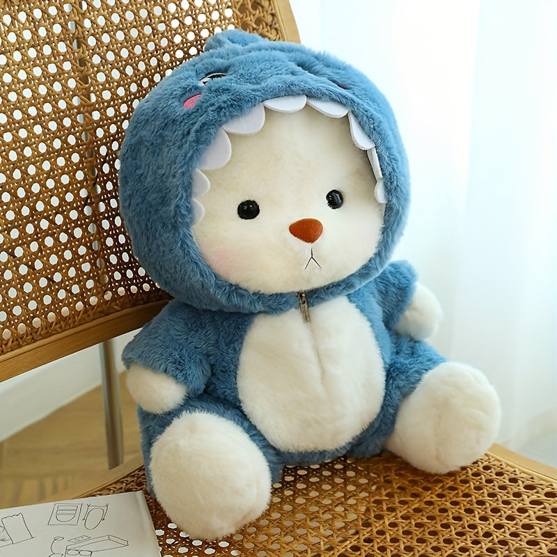 Սիրուն մուլտֆիլմային արջուկ-փափուկ խաղալիք՝ փոխարինելի հանդերձանքներով - փափուկ կապույտ և սպիտակ փափուկ խաղալիք, կատարյալ ծննդյան կամ տոնական նվեր տղաների և աղջիկների համար, խելոք փափուկ խաղալիք, խաղային դիզայն, դիմացկուն փափուկ խաղալիք, արջուկ բանալիով