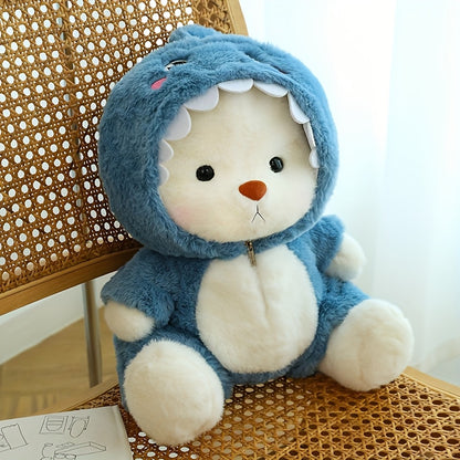 Սիրուն մուլտֆիլմային արջուկ-փափուկ խաղալիք՝ փոխարինելի հանդերձանքներով - փափուկ կապույտ և սպիտակ փափուկ խաղալիք, կատարյալ ծննդյան կամ տոնական նվեր տղաների և աղջիկների համար, խելոք փափուկ խաղալիք, խաղային դիզայն, դիմացկուն փափուկ խաղալիք, արջուկ բանալիով