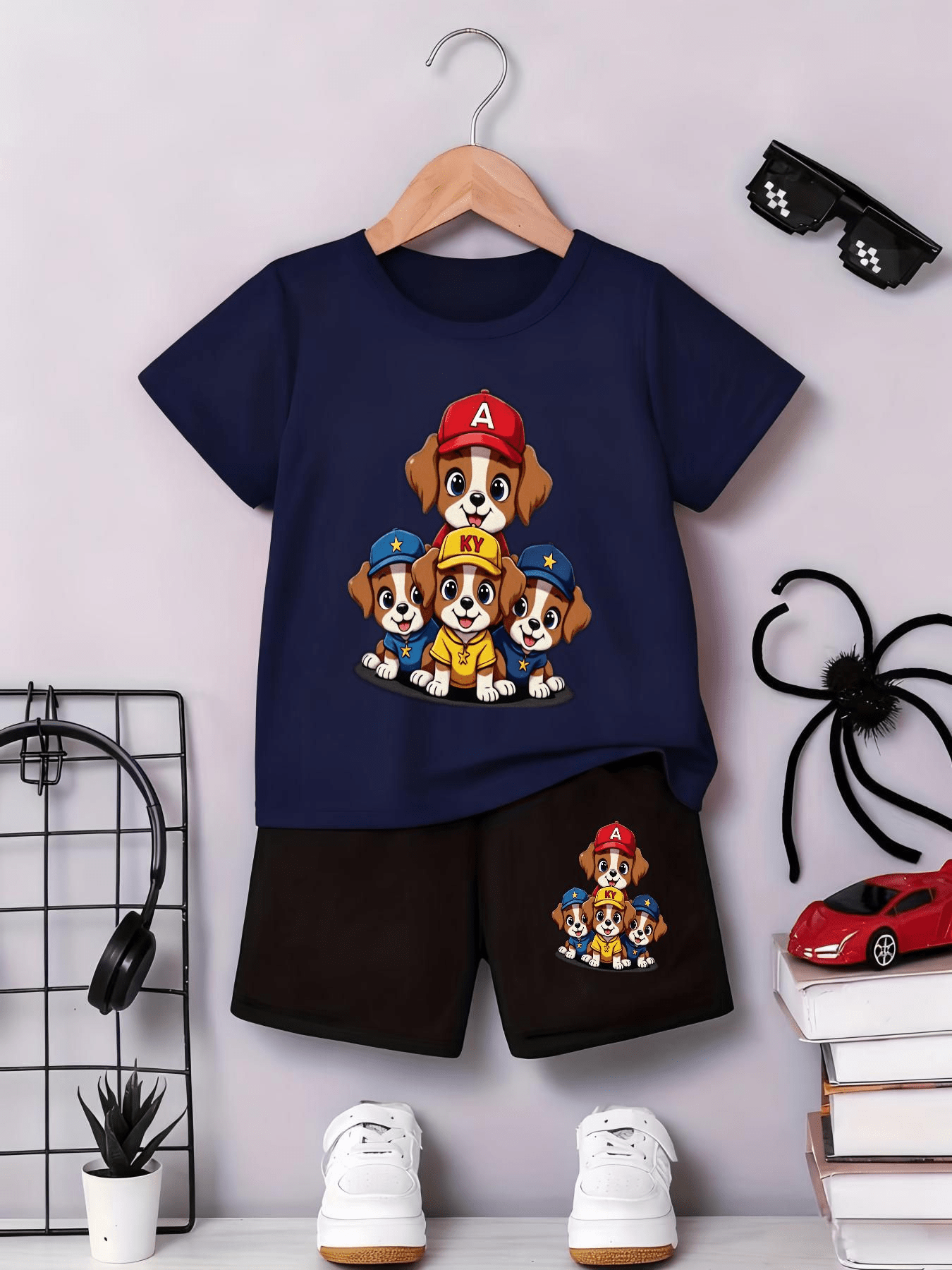 Baby Toddler Boys' Two-Piece Soft Knit Shorts Set - Summer Style
