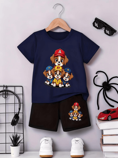 Baby Toddler Boys' Two-Piece Soft Knit Shorts Set - Summer Style