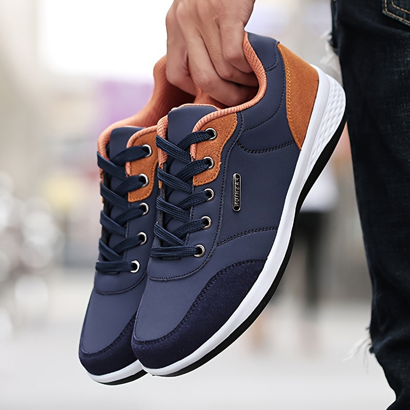 FAYWELLME Unisex Casual Sneakers, Breathable Low Top Lace-up Shoes, Solid Color All-Season Sports Running Shoes with MD Sole, Fabric Inner & Insole, Plain Toe