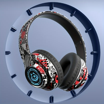 Wireless Headset with Shocking Sound, HIFI Sound Quality, 50 Hours Battery Life, Support Card Playback, Wired/Wireless Connection, RGB Luminous Lamp Effect, New Upgrade/Physical Noise Reduction, Acoustic Fidelity, Non-Inducti