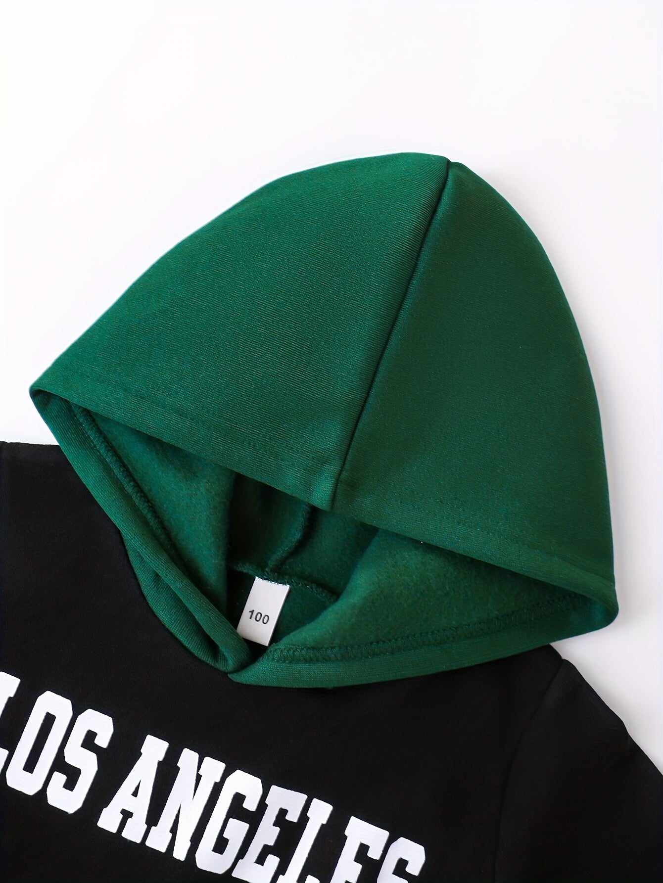 2pcs Boys' Autumn/Winter Fleece-Lined Hooded Sweatshirt and Pants Set, Simple Letter Print Fashion Classic Outfit for Outdoor Sports and Casual Wear, 100% Polyester Knit Stretch Fabric, Ideal Gift Choice for Kids, Perfect for