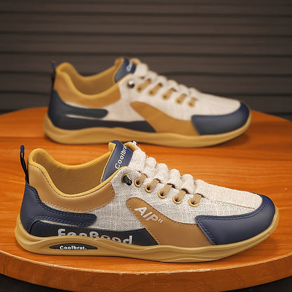 Men's Vintage Old School Style Sneakers, Comfy Non Slip Durable Canvas Breathable Shoes, Men's Footwear