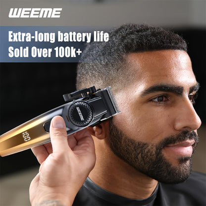WEEME Men's Hair Clipper with Limit Comb - Professional -Suitable (Clipper Compatible) Hair Cutting for Shaving, Body Grooming & DIY Hairstyles - & Portable Barber-Grade Clipper for Men (Golden, Green, Black)