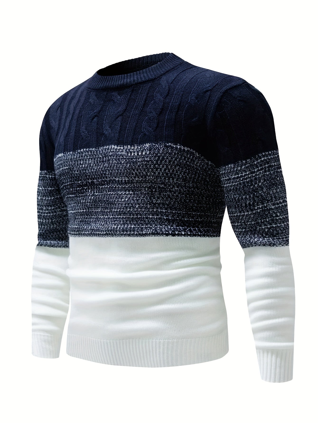 Men's Color Block Patchwork Round Neck Casual Fabric Pullover