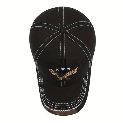 Unisex Fashion Cool 3D Eagle ասեղնագործված բեյսբոլի գլխարկ, կարգավորելի արևապաշտպանություն պատահական սպորտային արևապաշտպան գլխարկ կանանց և տղամարդկանց համար