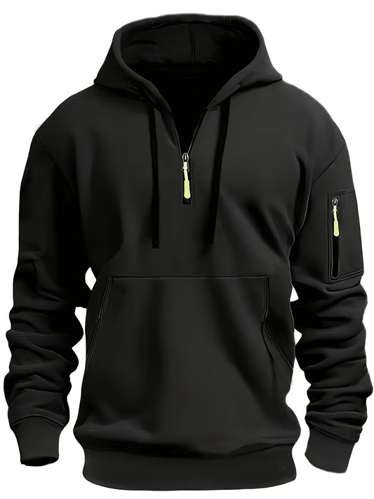 Men's Casual Hoodie with Zipper, Soft And Breathable Polyester Fabric, Machine Washable, Autumn/Winter Fashion
