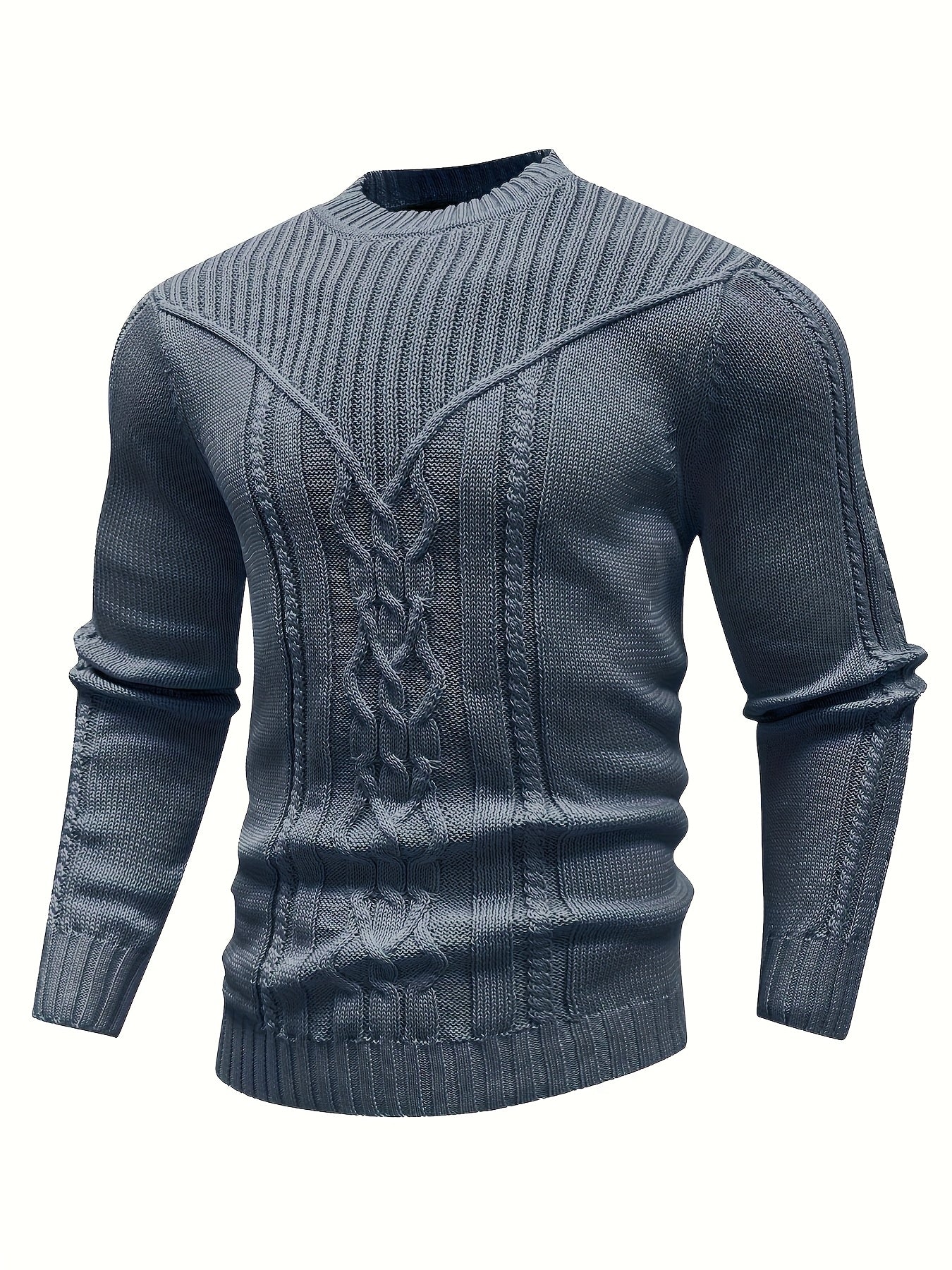 Նորաձև տրիկոտաժե կլոր վզնոցով սվիտեր-պուլովեր - փափուկ, շնչող, միջին ձգվողությամբ, երկար թևքերով, առօրյա վերնաշապիկ՝ քաղաքային զբոսանքների, փողոցների, զբոսանքների, բացօթյա գործունեության համար - իդեալական է աշնան և ձմռան համար