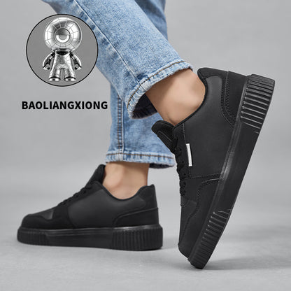 Retro Black Casual Sneakers Thick White EVA Sole Comfortable Fit