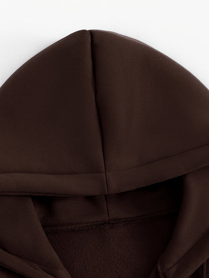 Women’s Short Hooded Zipper Sweatshirt with Geometric Print