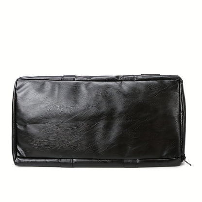 Large Capacity Lightweight Durable Business Travel Bag - Black Polyester Gym Duffel with Adjustable Shoulder Straps & Zipper Closure for Commuting, Weekend Trips, Daily Commute, Commuting Essentials, Minimalist Design, Reinfo
