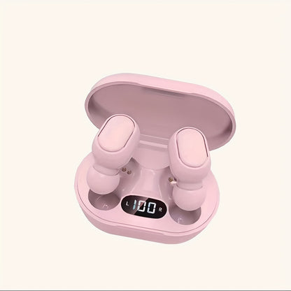 Button-controlled wireless in-ear headphones with LED power display, long battery life and low latency, suitable for daily use, commuting, sports, etc., compatible with multiple devices, first choice for personal use or gift