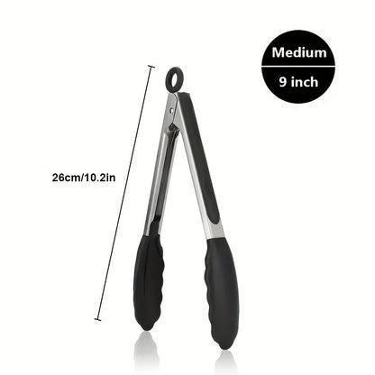 1pc of cooking clips, kitchen clips with silicone tips, locking clips, heavy duty, good grip, 7, 9, 30.48 cm, black grill toppers