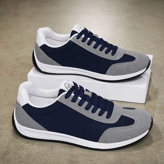 Men'S Casual Sneakers - Navy & Gray, Breathable, Anti-Sweat, Soft Sole, Durable, Lace-Up Design, All-Season Comfort, Outdoor & Casual Wear, Casual Footwear | Modern Casual Sneakers | Comfortable Footwear