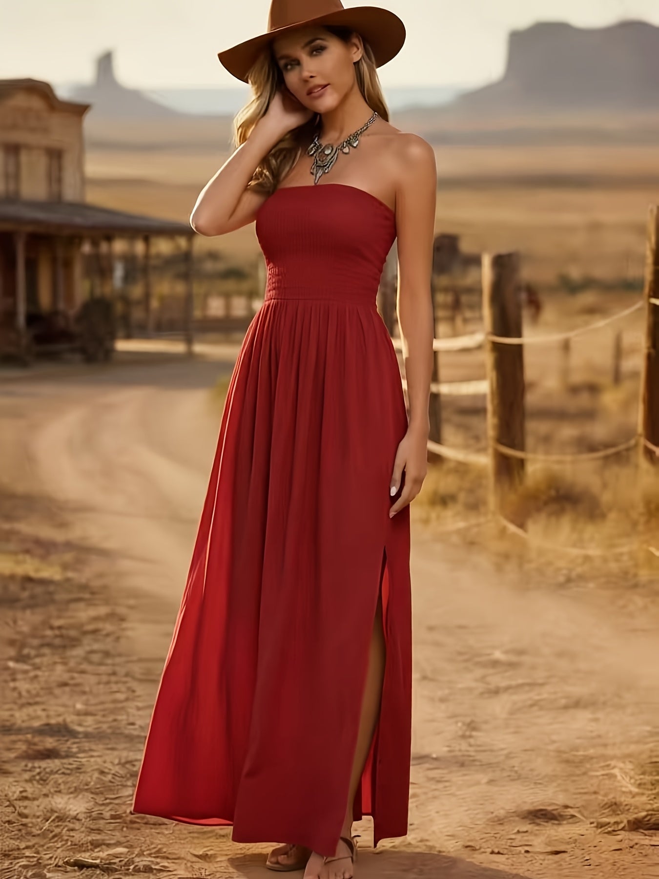 Women's Elegant Solid Color Halter Neck Off-Shoulder Dress