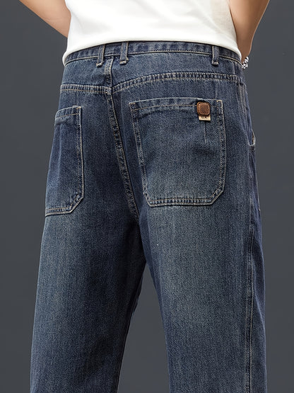 Teen Boys Loose Fit Vintage Wide-Leg Washed Jeans