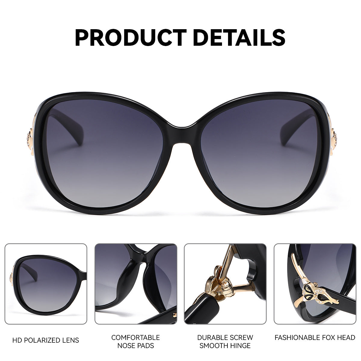 BARCUR Butterfly UV400 Fashion Sunglasses with Polycarbonate Frame