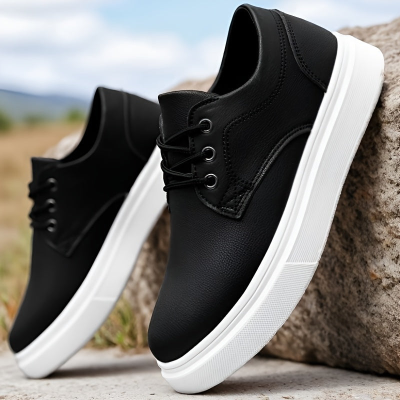 Men's All-Season Casual Motorcycle & Skate Shoes, Lace-Up Flat Sole