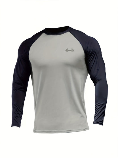 Տղամարդկանց Color Block Athletic Muscle Fit շապիկ, տղամարդկանց շնչառական կոմպրեսիոն շապիկ, հարմարավետ վերնաշապիկ ամառային սպորտի համար