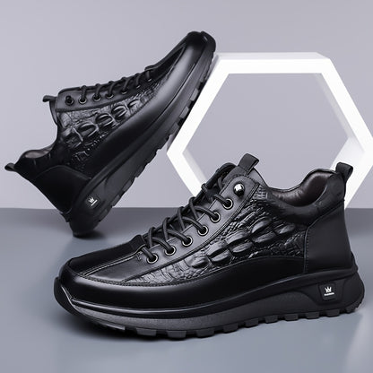 Men's Casual British Style Mid-Calf Winter Fleece Boots