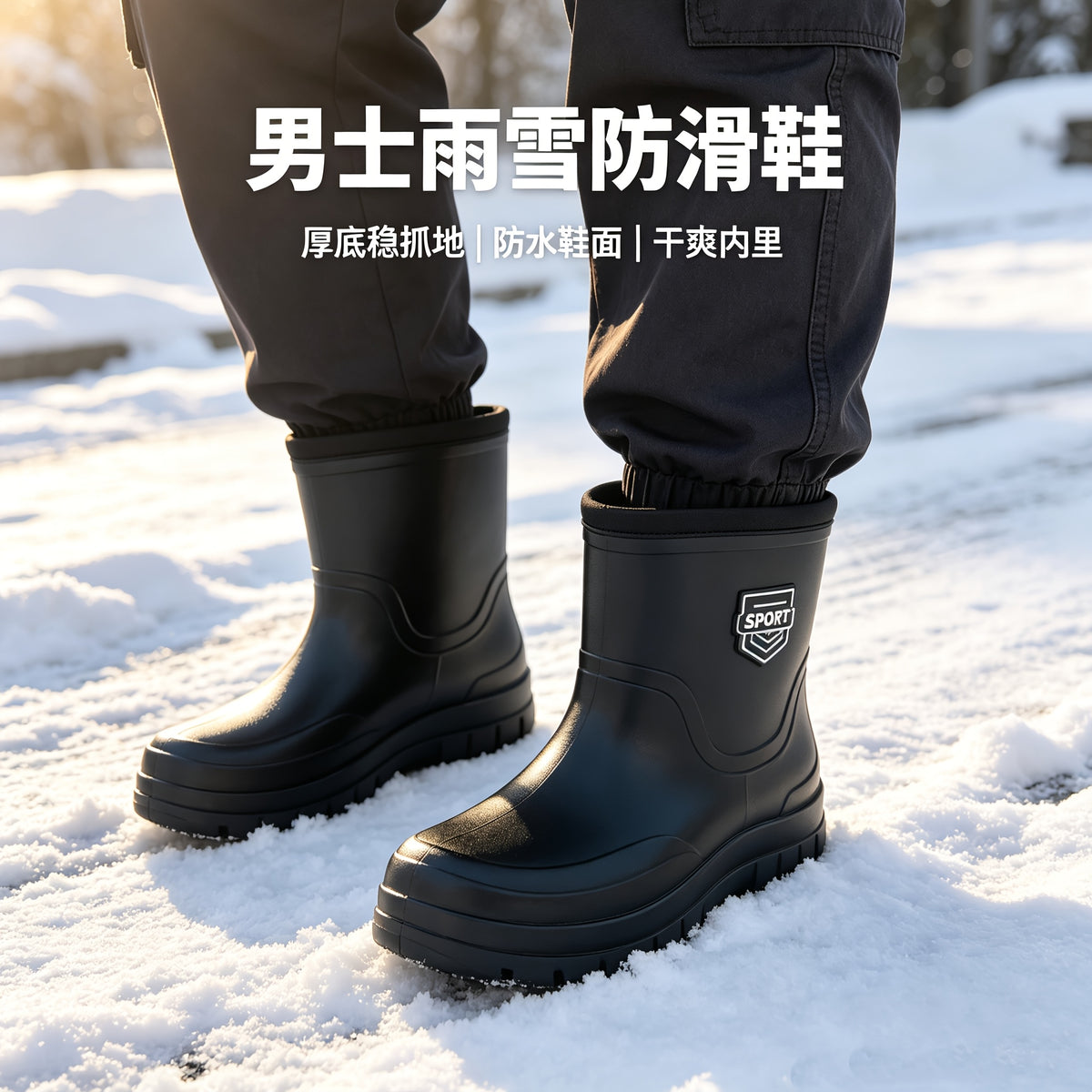 Men's Waterproof High-Top EVA Winter Snow Boots