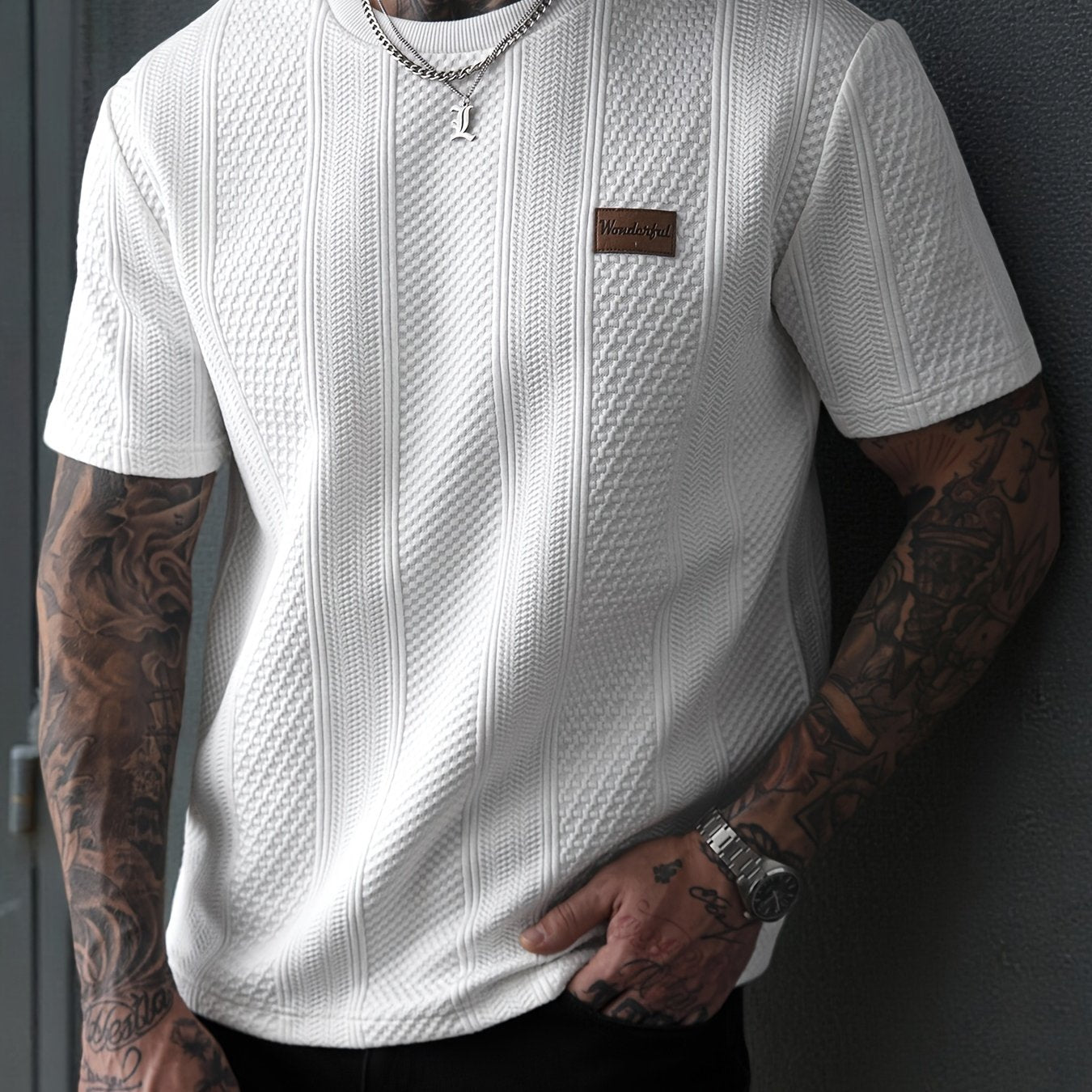 Men'S Crew Neck Long Sleeve T-Shirt | Casual Loose Fit with Slight Stretch Fabric, Ideal for Sports and Fitness Training - ayq