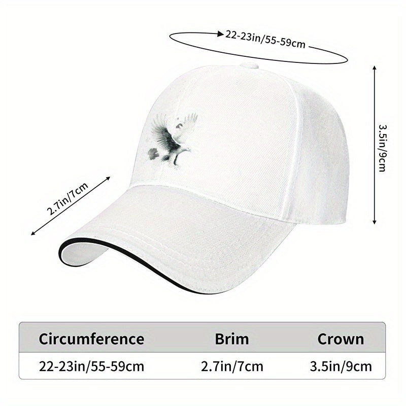 Unisex Retro Dad Hat with Eagle Print - Lightweight, Breathable