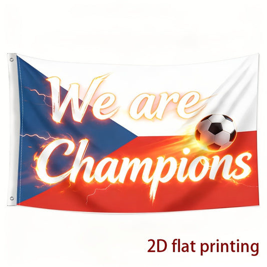 Czech Republic Flag Polyester Fan Support Banner - Outdoor Use - ayq