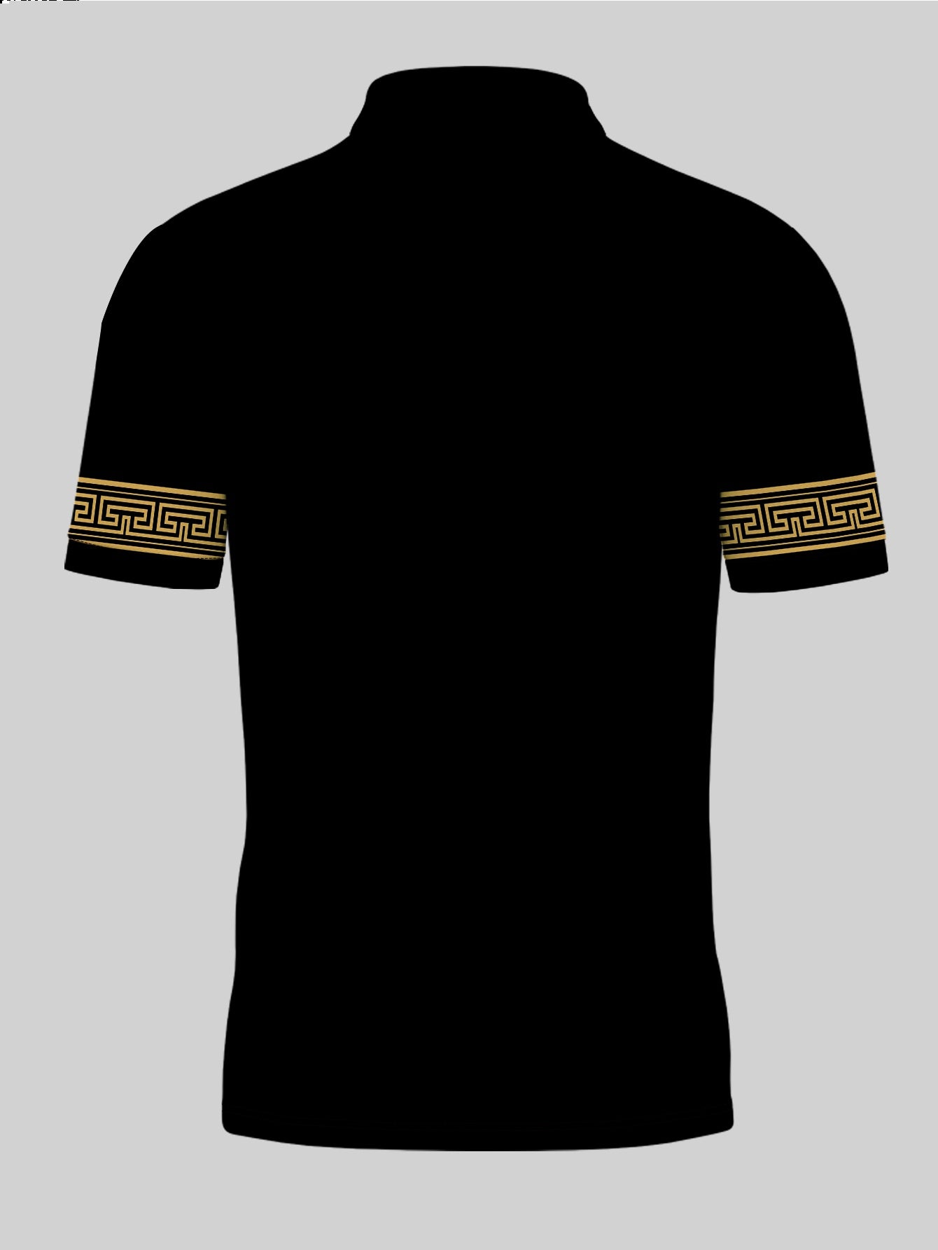 Men's Fashion Stand Collar Zip Short Sleeve Shirt Trendy Geometric Pattern Crown Letter Print Casual T-Shirt||, - ayq