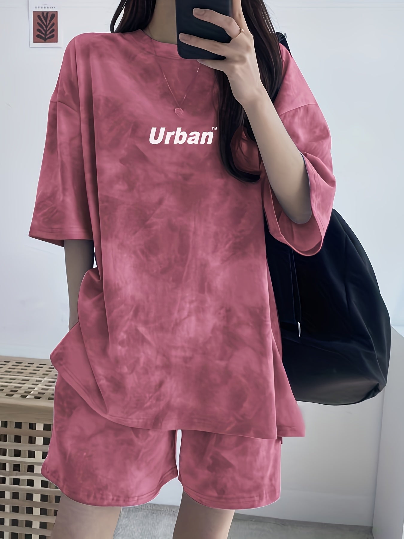 Women's Tie-Dye Loose Fit Short Sleeve Pajama Set