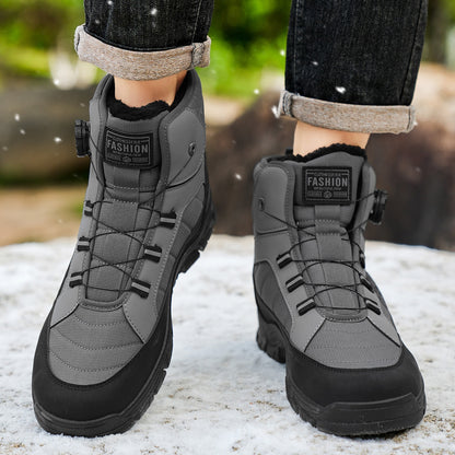 GSSZO Men's High-Top Hiking Boots with Height Increase - Slip-Resistant & PVC Sole, - -Terrain Boots Suitable for Urban Streetwear, Outdoor Trekking, Heavy-Duty Wear - Comfortable & Durable (Year-Round Use)