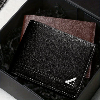 Men's PU Leather Wallet Compatible for all - Slim Cash & Card Holder with Photo Frame, Multi-Slot Organizer - Business & Everyday Use - Gift for Husband, Dad, Boyfriend (Birthday, Father's Day) - Stylish Minimalist Money Wall