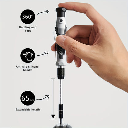 115 in 1/132 in 1 Precision Screwdriver Set | Magnetic Driver Head, Torx and Hex Keys, Chrome Vanadium Steel, Anti-Corrosion End, Non-Slip Grip, for Computer, Watch, Small Electronics, and Cell Phone Repair | Chrome Vanadium