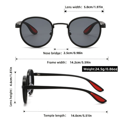 Lynxflare UV400 Vintage Round Metal Frame Sunglasses