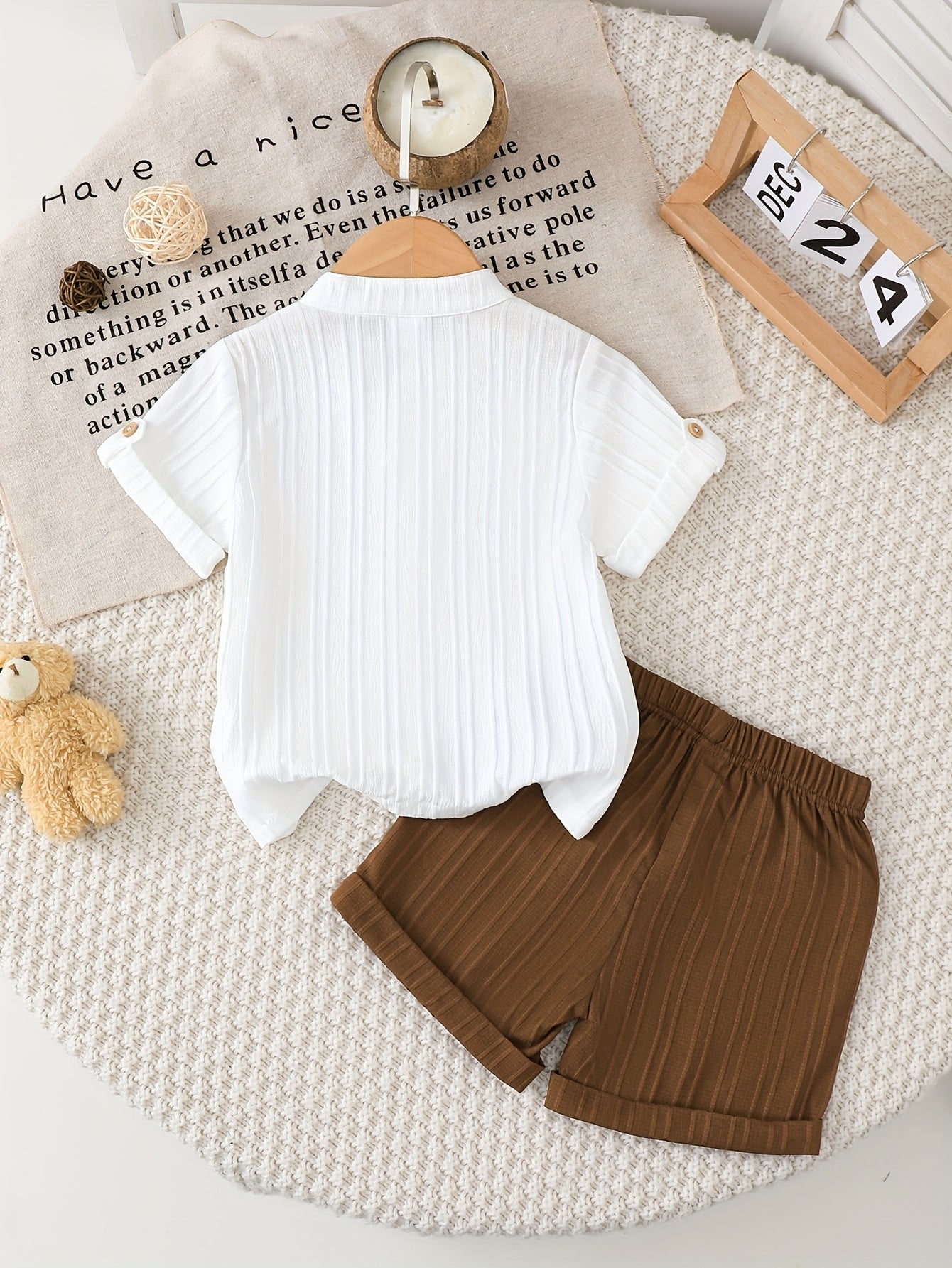 Cute Baby Girl Summer Cardigan & Striped Shorts Set