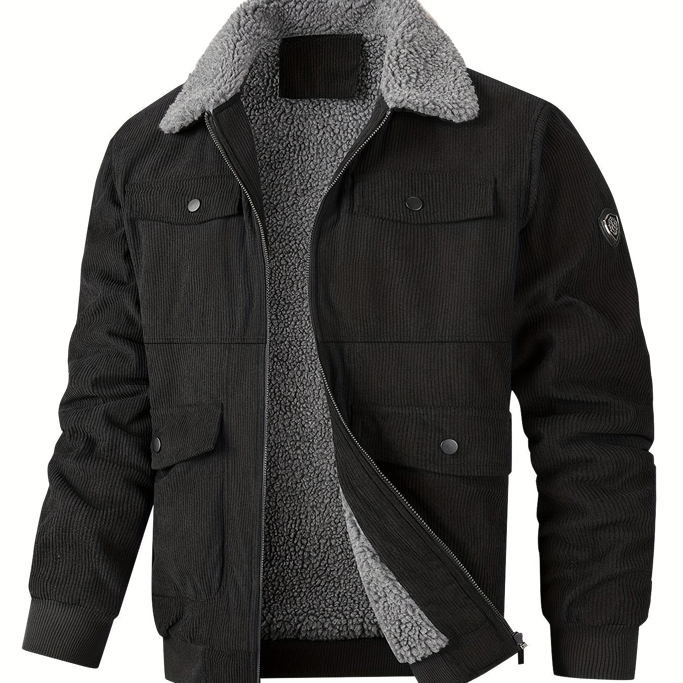 Տղամարդու ամուր ջերմային բաճկոն - քամուց պաշտպանող և բարձրորակ ձմեռային վերարկու՝ կայծակաճարմանդով, բազմագրպան դիզայնով, չձգվող գործվածքով - ցուրտ եղանակի վերնազգեստ ամենօրյա օգտագործման համար, հաստ, քամուց պաշտպանող բաճկոն, առօրյա վերնազգեստ, դիմացկուն