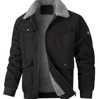 Տղամարդու ամուր ջերմային բաճկոն - քամուց պաշտպանող և բարձրորակ ձմեռային վերարկու՝ կայծակաճարմանդով, բազմագրպան դիզայնով, չձգվող գործվածքով - ցուրտ եղանակի վերնազգեստ ամենօրյա օգտագործման համար, հաստ, քամուց պաշտպանող բաճկոն, առօրյա վերնազգեստ, դիմացկուն