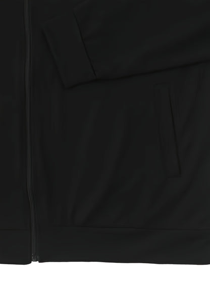 Men's Lightweight Stand Collar Jacket - Olive Green Softshell Zipper Jacket with Pockets, Regular Fit for Spring/Fall Hiking & Casual Outdoor Wear, Hiking Accessories